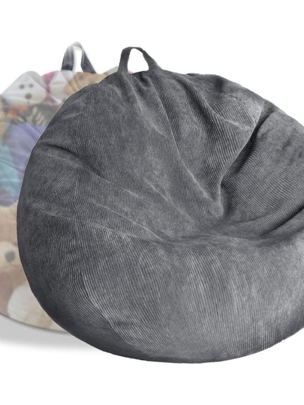 Stuffed Animal Storage Bean Bag Chair Cover No Filler Washable